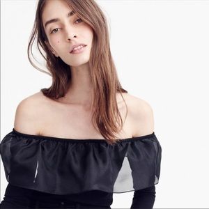 J.Crew Organza Ruffle Off Shoulder Top